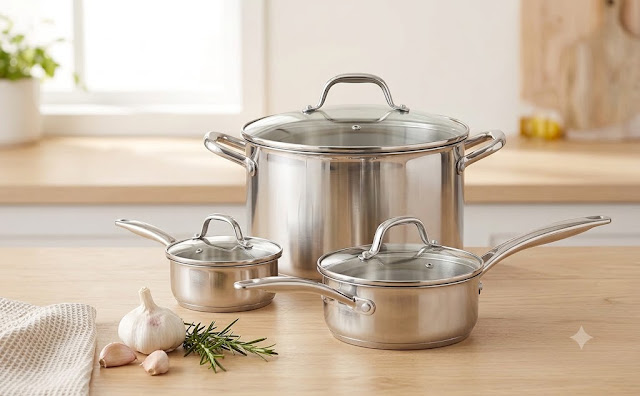 Amazon Basics Stainless Steel Cookware Set Review: Durable & Even Heating
