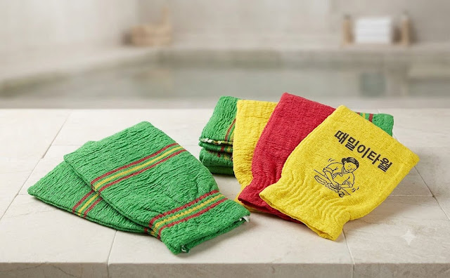이번에는 한국 때밀이 타월 리뷰 글인 Korean Exfoliating Mitts Review...의 대표 이미지를 설정하는 창을 열어두셨네요! 현재 파란색 체크 표시로 선택되어 있는 노란색과 초록색 이태리타월 이미지의 대체 텍스트 칸에는 아래 영어 문구를 그대로 복사해서 넣어주시면 완벽합니다. Traditional yellow and green Korean exfoliating mitts displayed together for a spa-quality body scrub and skincare product review