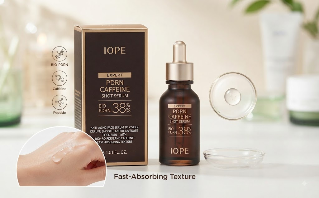 IOPE Expert PDRN Caffeine Shot Serum Review: The Best Anti-Aging Secret for Tired, Puffy Skin? (10 Ways)