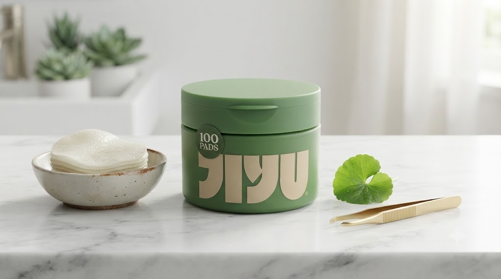 Transform Your Skin: Why JIYU Toner Pads Are Taking Over K-Beauty Routines 3 JIYU toner pads container showing 100 pads packaging for K-beauty skincare routine